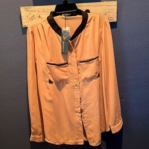 Long sleeve button down blouse - size L